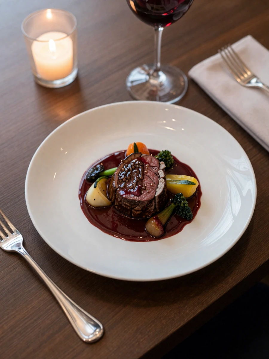 Wyszukana potrawa w restauracji The Silver Legacy Vault